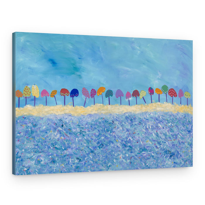 Whimsical Beach Umbrellas – Canvas Print