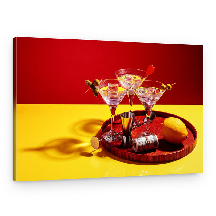 Stylish Martini Trio – Canvas Print