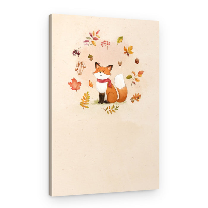 Cozy Autumn Fox – Canvas Print