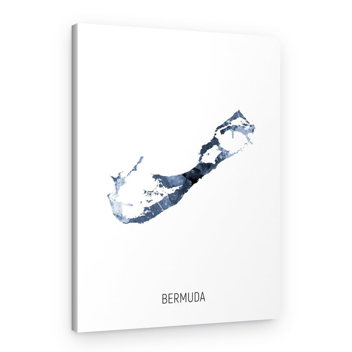 Bermuda Watercolor Map – Canvas Print