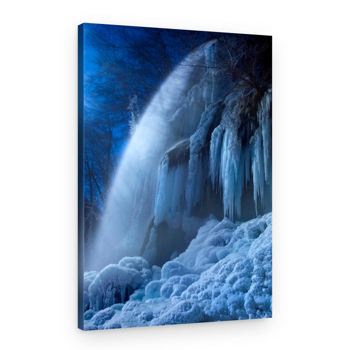 Majestic Frozen Falls – Canvas Print