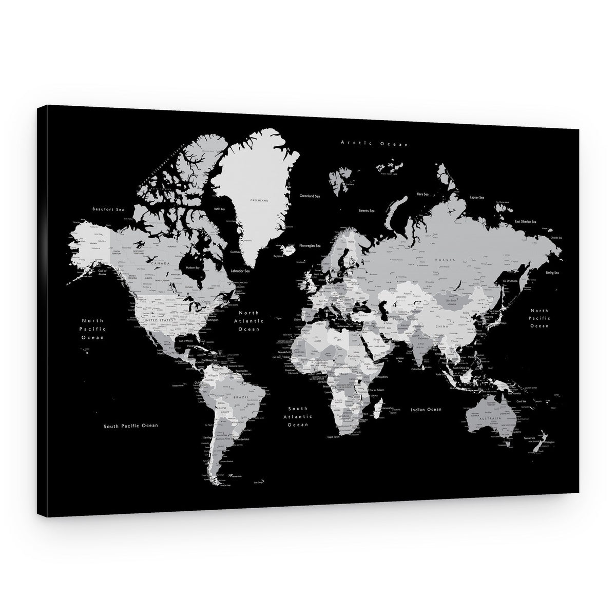 Detailed World Map – Canvas Print