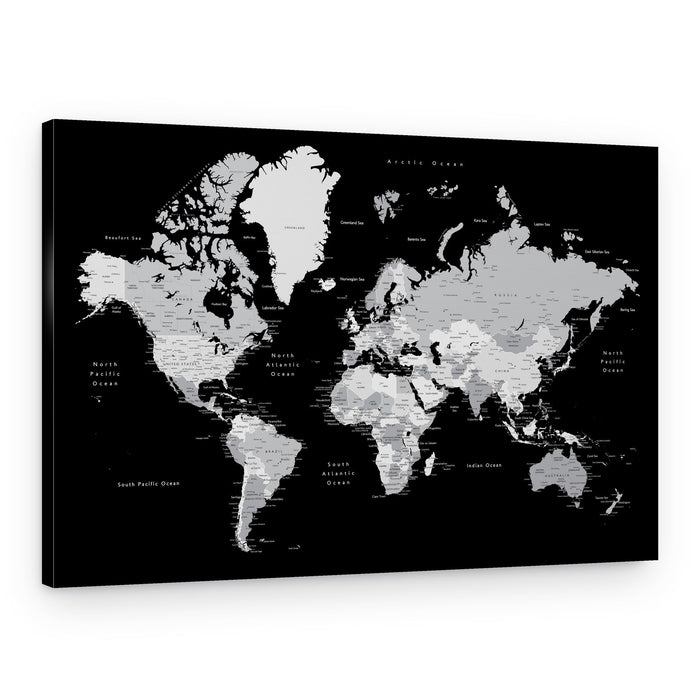 Detailed World Map – Canvas Print