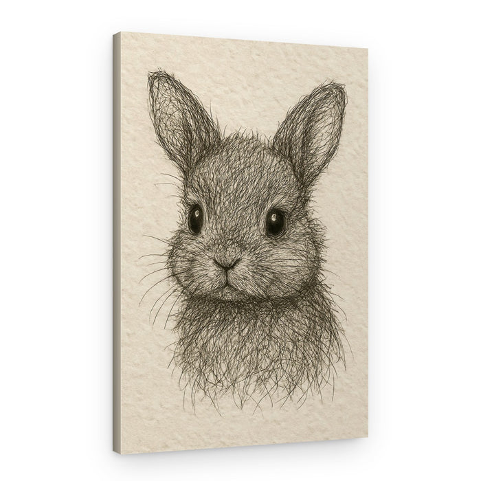 Cute Little Bunny Drawing – Canvas Print