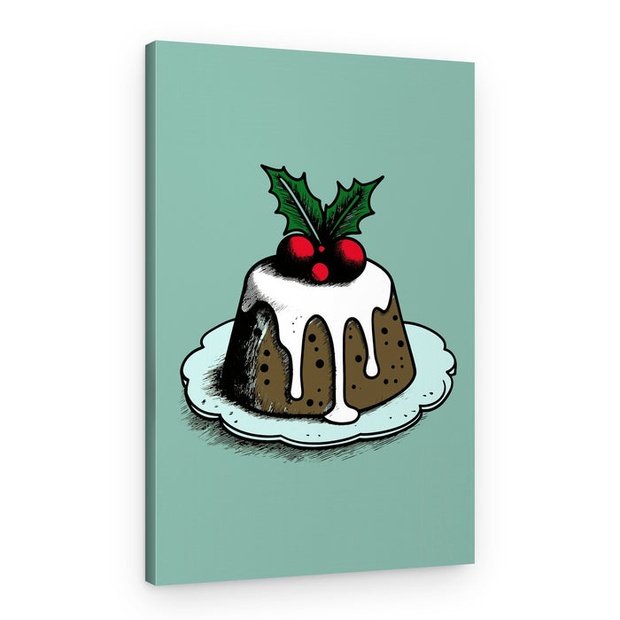 Festive Christmas Pudding – Canvas Print