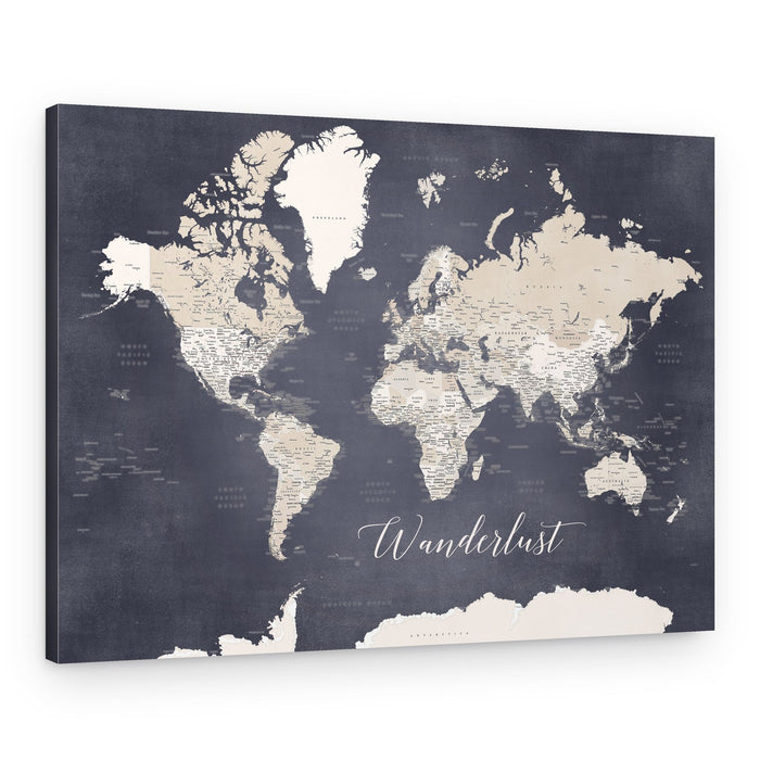 Wanderlust World Map – Canvas Print