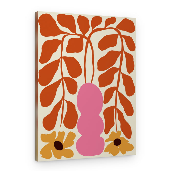 Pink Vase Orange Flowers – Canvas Print