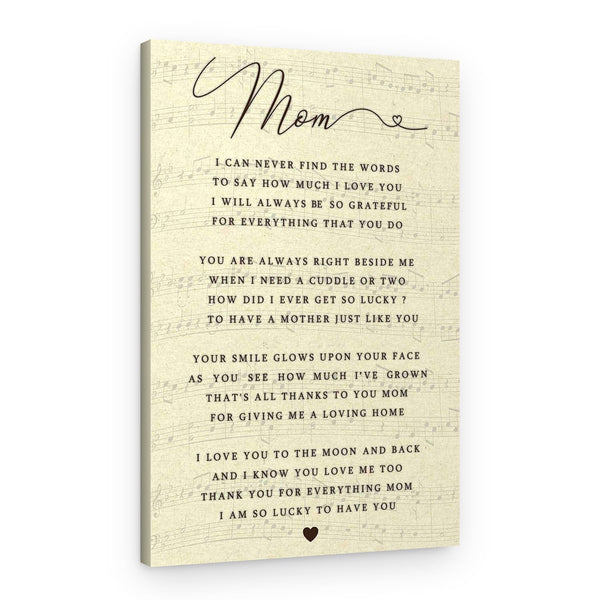 Poem for Mom Canvas Print
