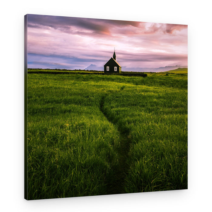 Black Church Sunset – Canvas Print