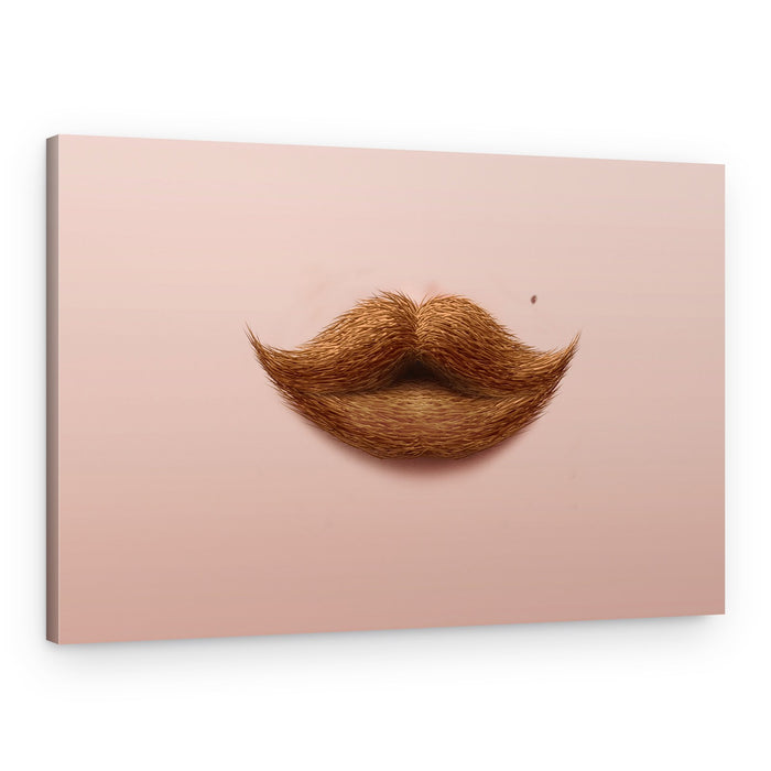 Ginger Mustache Lips – Canvas Print