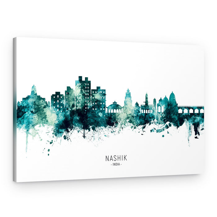 Nashik Watercolor Skyline – Canvas Print