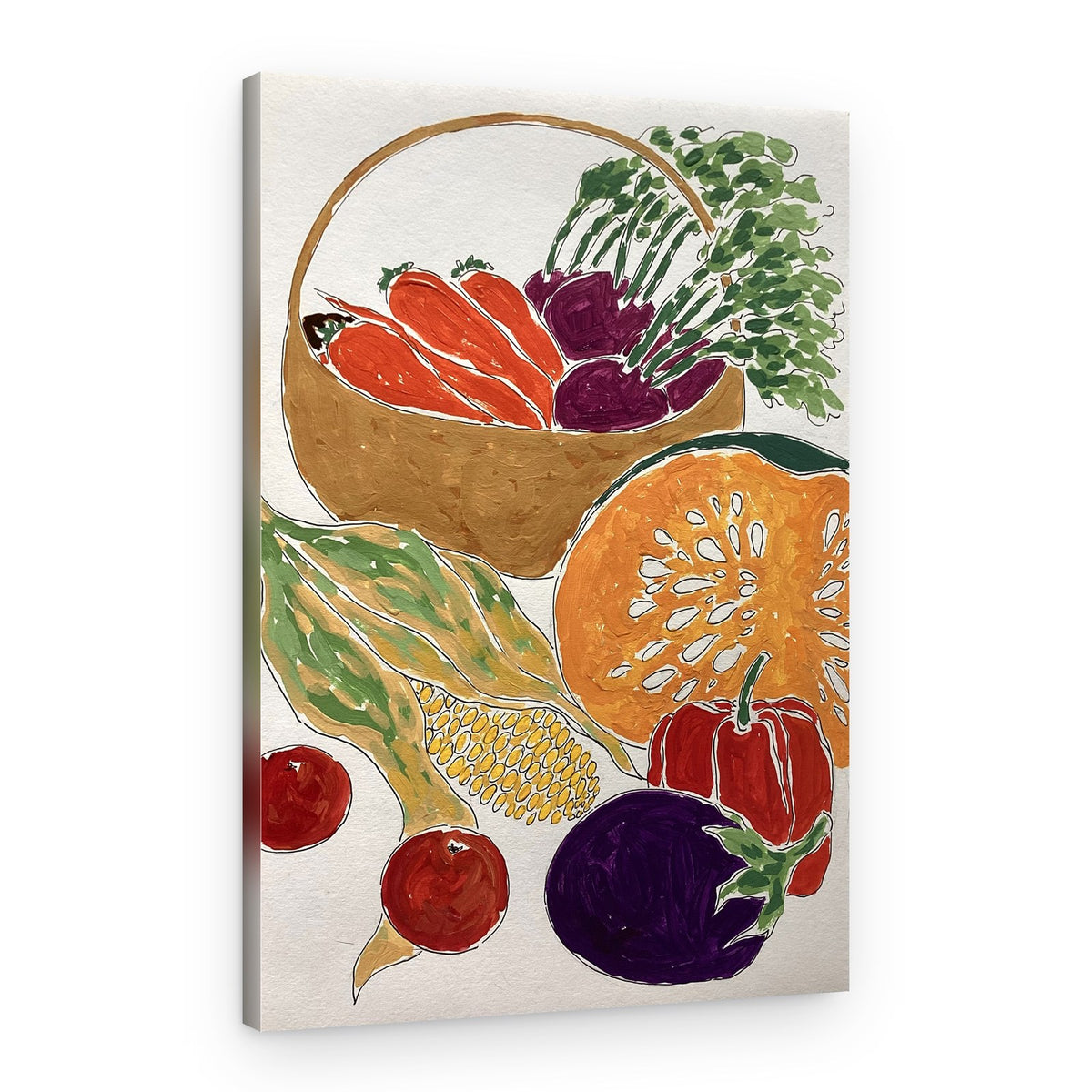 Vibrant Vegetable Harvest – Canvas Print