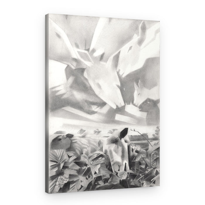Ethereal Deer Forest – Canvas Print