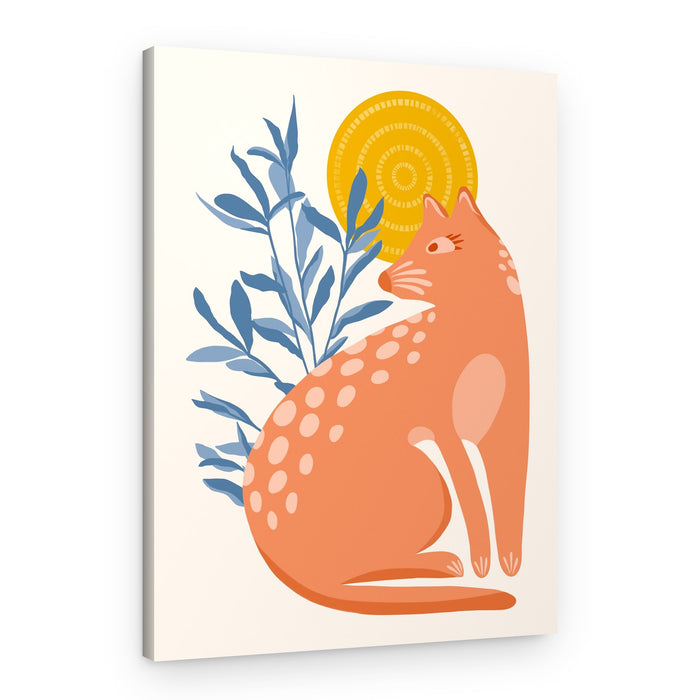Sunlit Feline Serenity – Canvas Print
