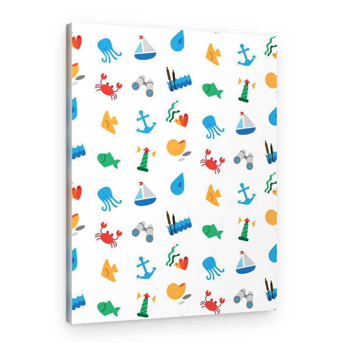 Playful Marine Pattern – Canvas Print