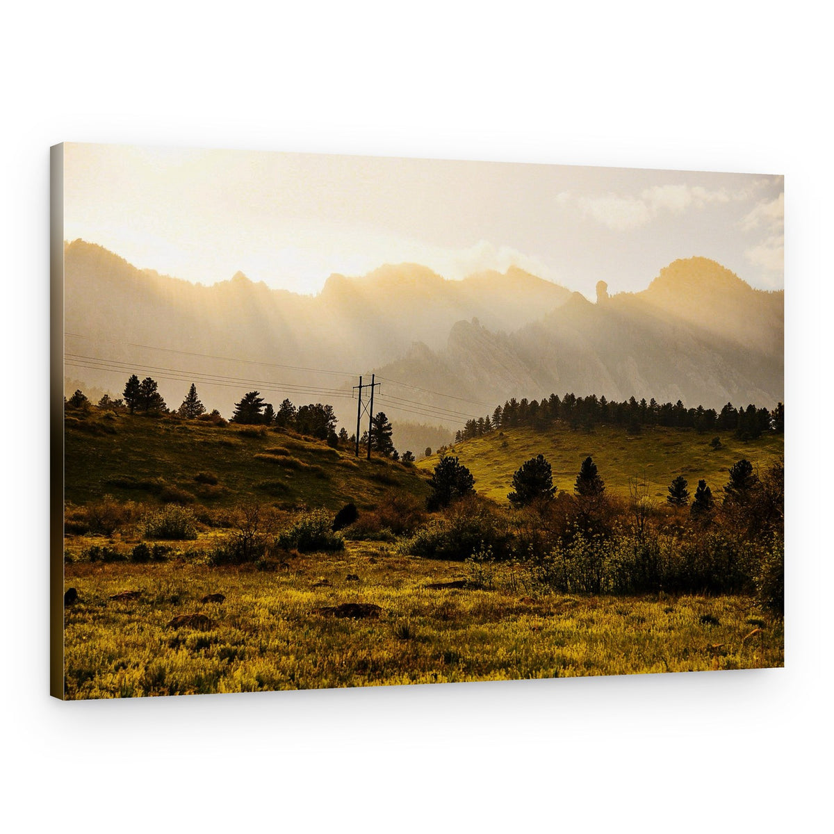 Golden Hour Mountain Valley – Canvas Print
