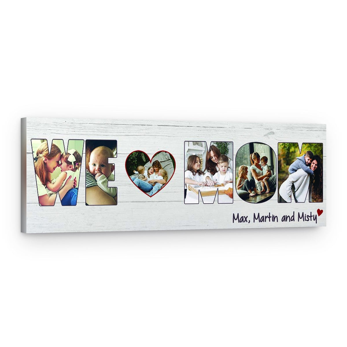 We Love Mom Custom Photo Collage Canvas Print – Canvas Print – MOM