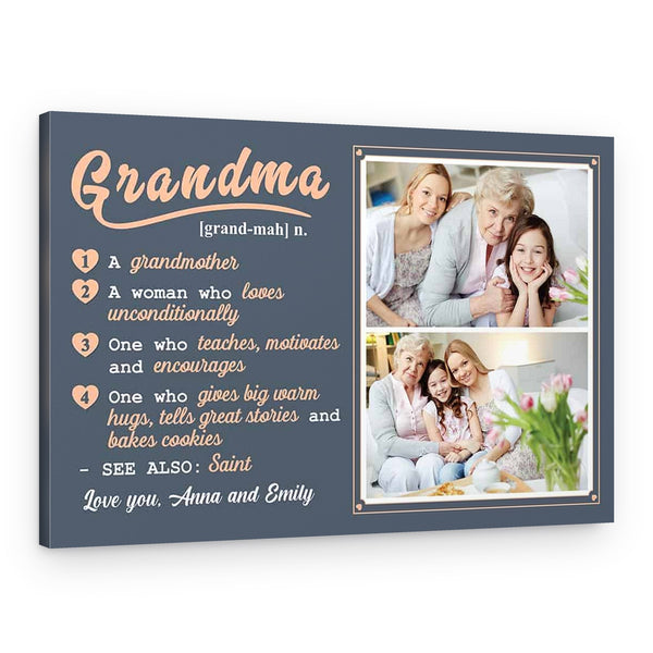 Grandma Definition Custom Photo Canvas Print