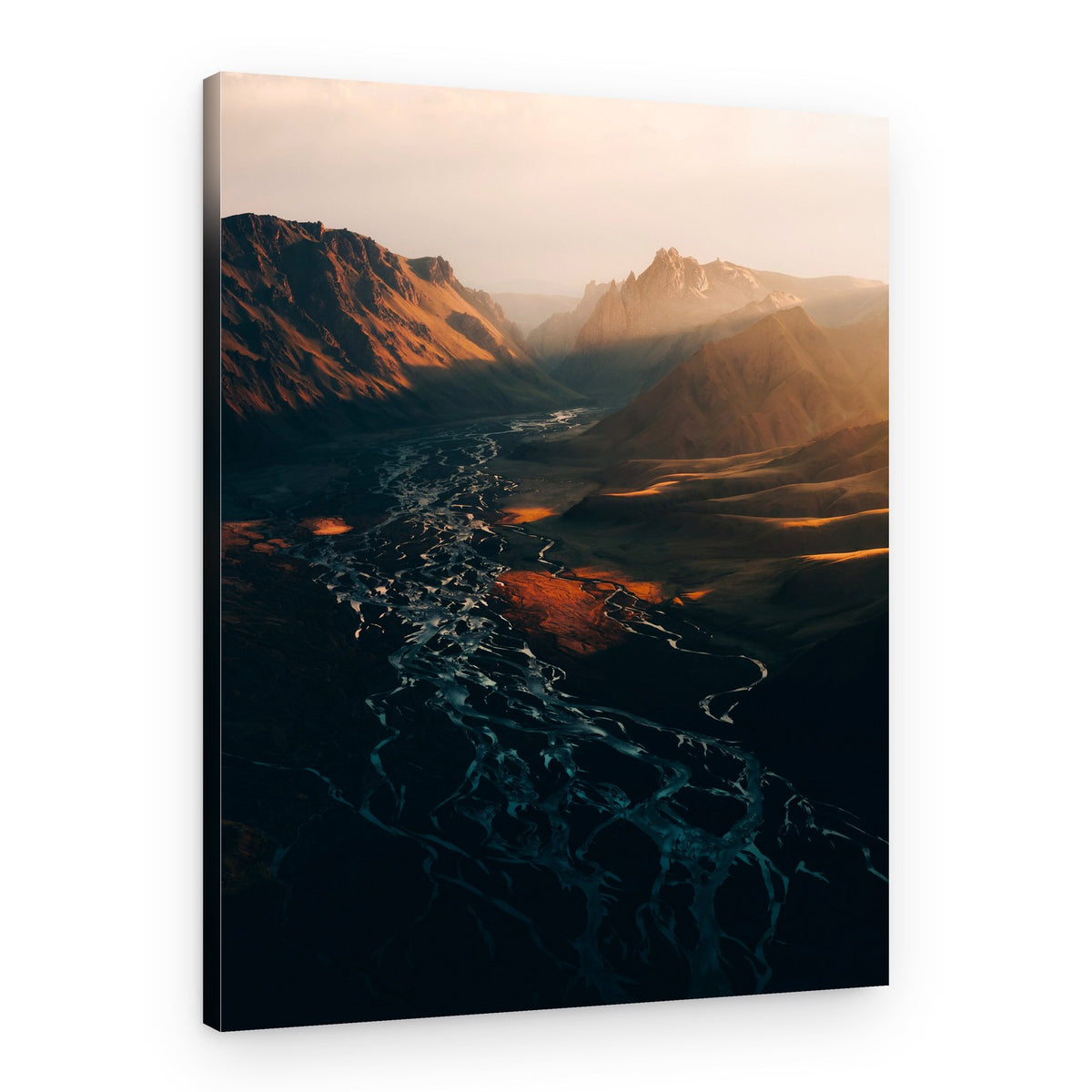 Golden Hour Valley River – Canvas Print