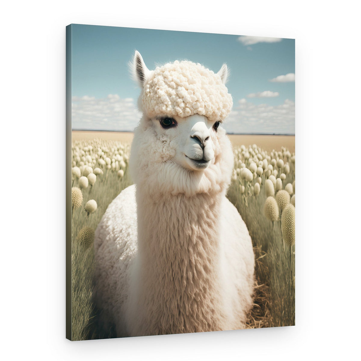 Llama in Bloom – Canvas Print