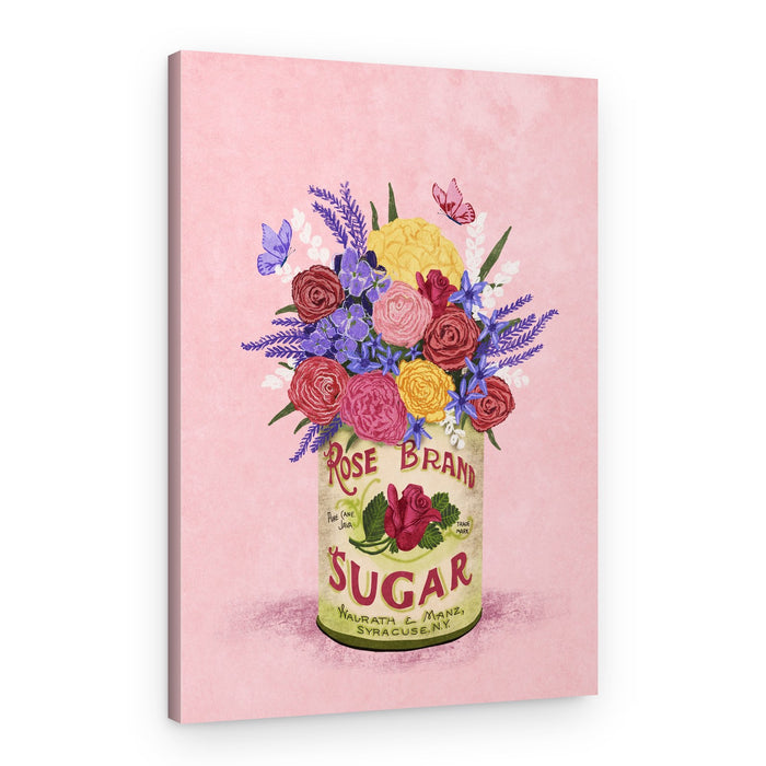 Flowers In a vintage Can – Canvas Print