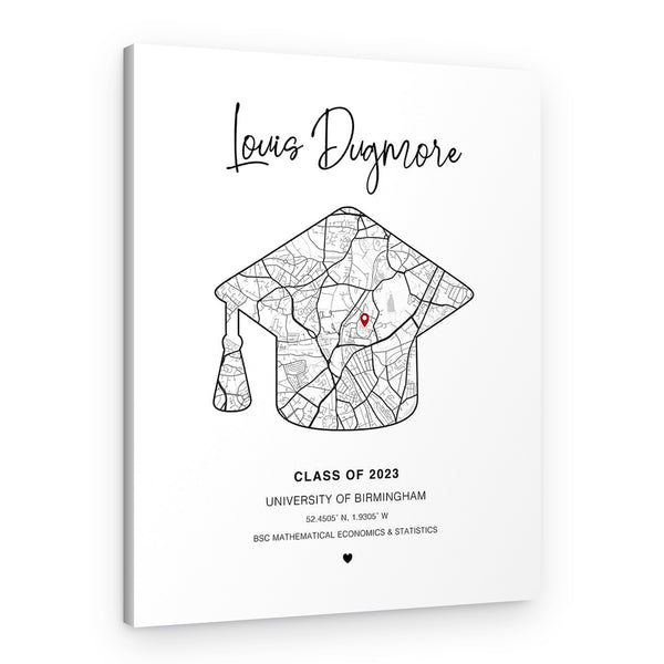 Graduation Map Canvas Print