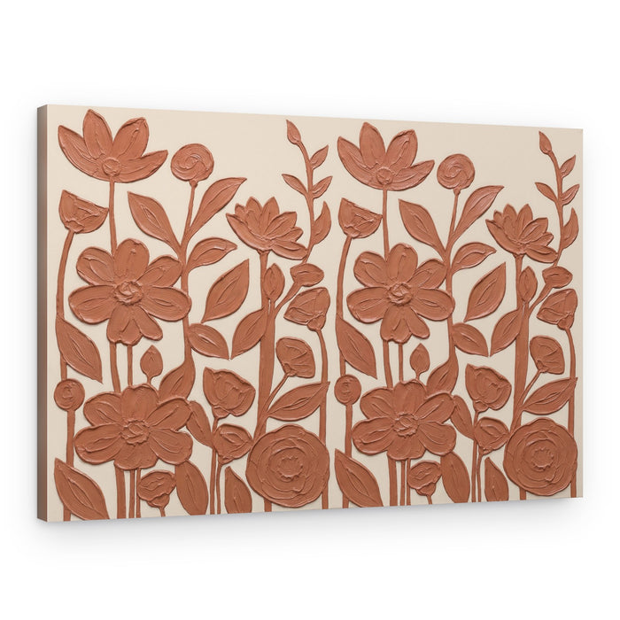 Terracotta Floral Garden – Canvas Print