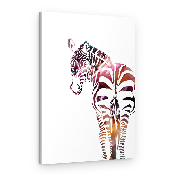 Vibrant Zebra Gaze – Canvas Print