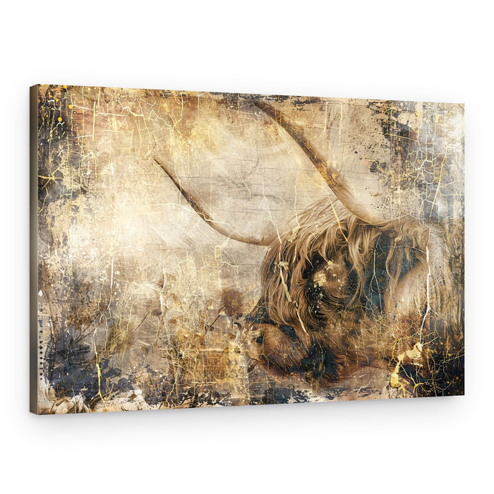 Vintage Highland Cow – Canvas Print