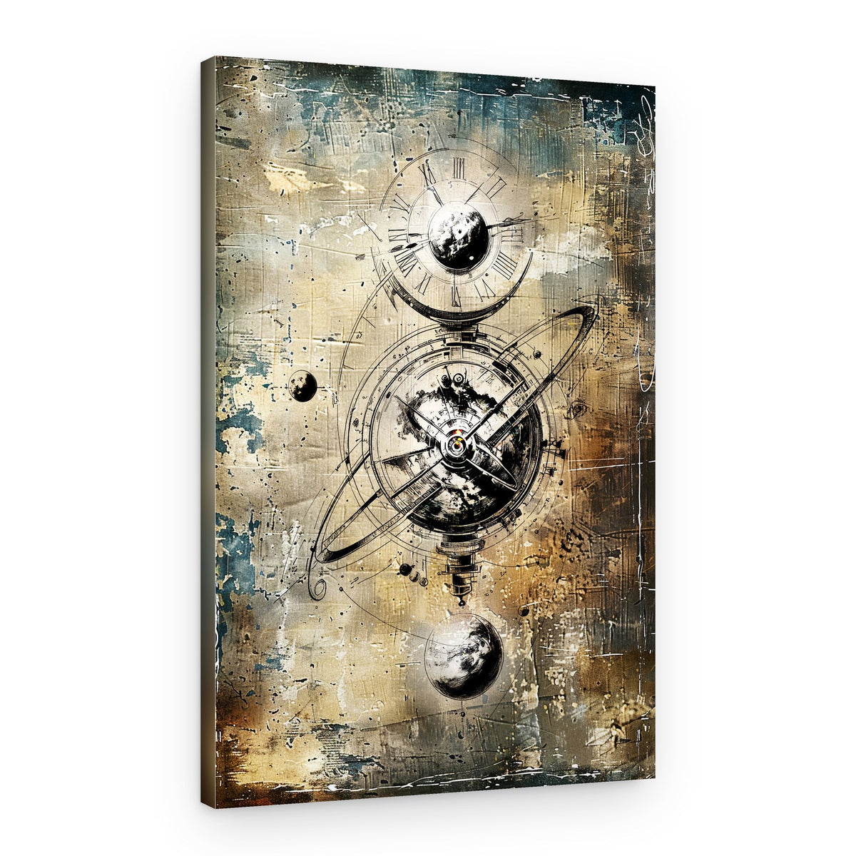 Cosmic Clockwork Compass – Canvas Print
