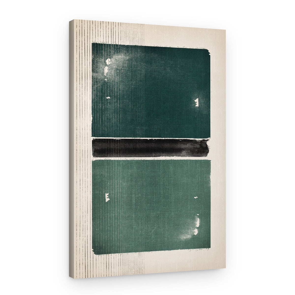 Emerald Green Stripe Abstract – Canvas Print