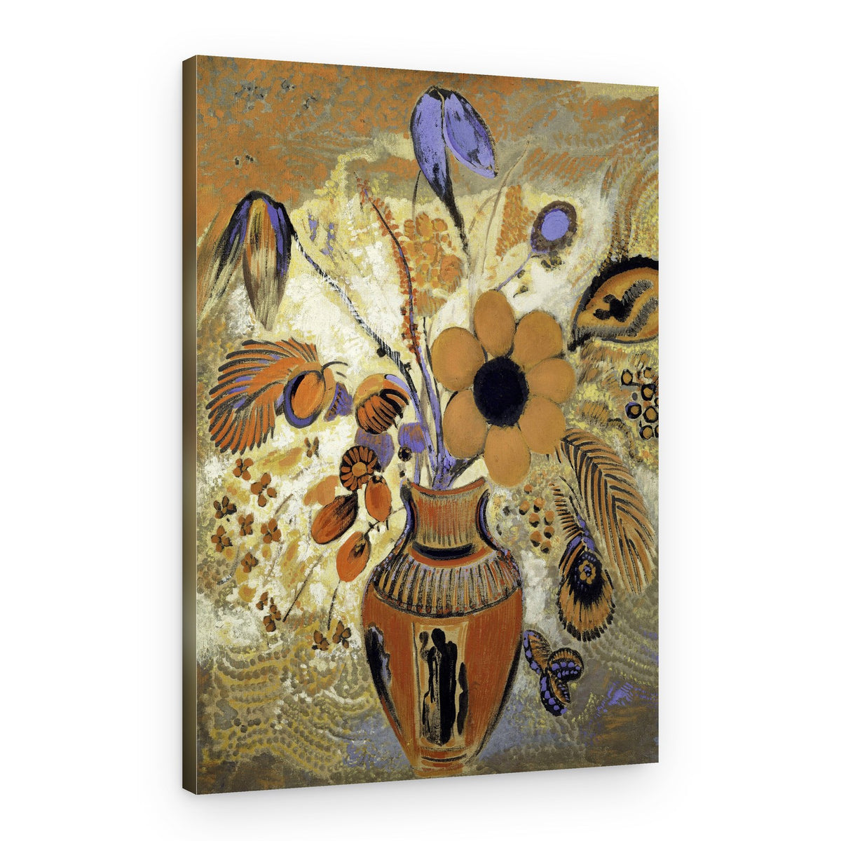Etruscan Vase With Flowers – Canvas Print