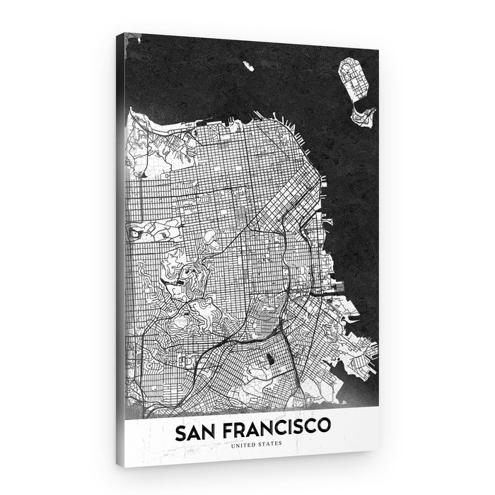 San Francisco City Map – Canvas Print
