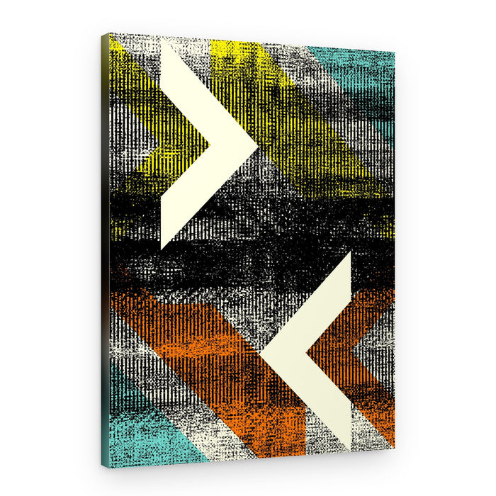 Dynamic Distressed Chevrons – Canvas Print