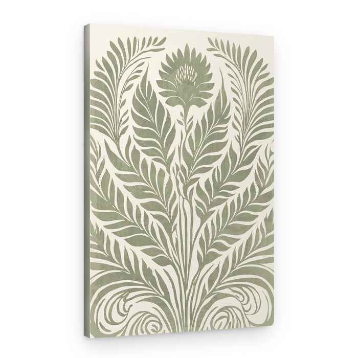 Green Botanical Flourish – Canvas Print