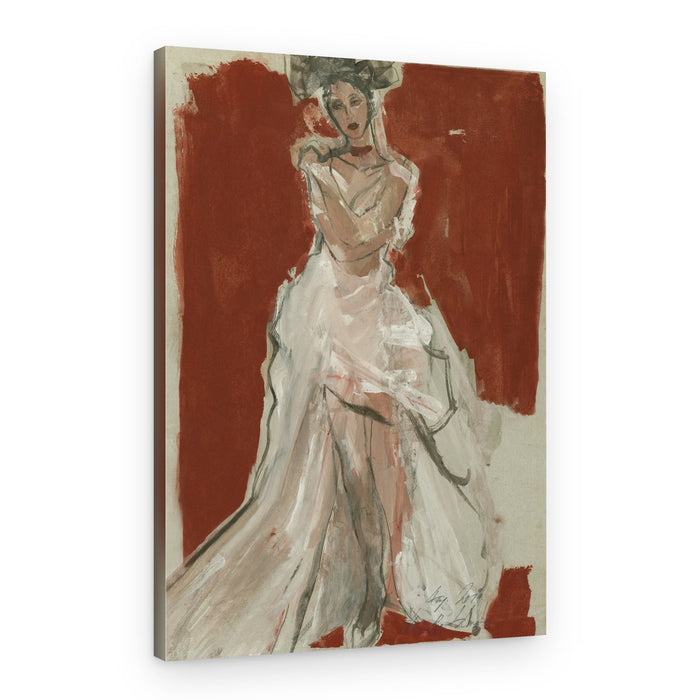 Elegant Woman White Gown – Canvas Print