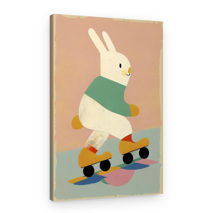 Bunny on Skates – Canvas Print