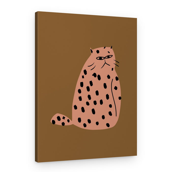 Grumpy Spotted Cat – Canvas Print