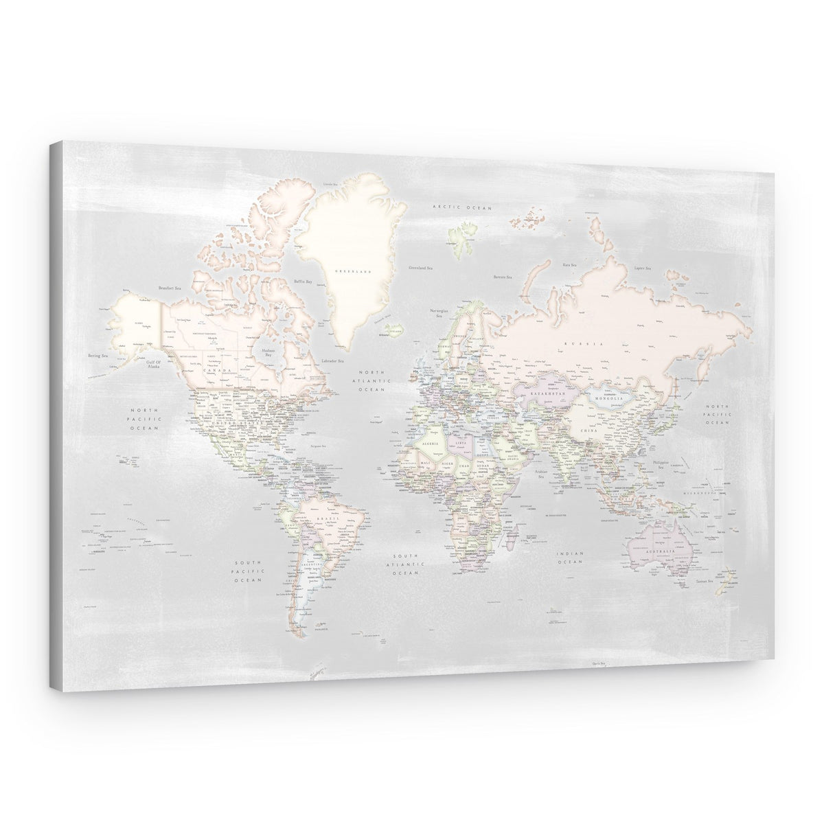 Muted Global Map – Canvas Print