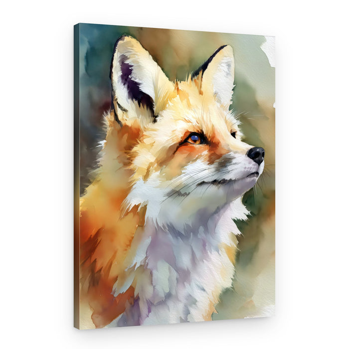 Vibrant Watercolor Fox – Canvas Print