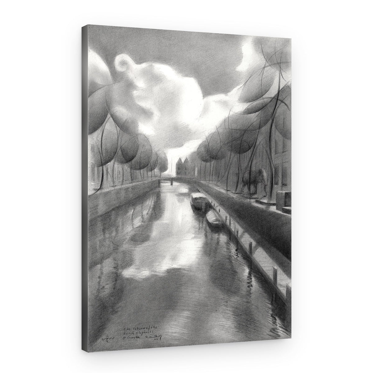 Canal City Elephant Dream – Canvas Print