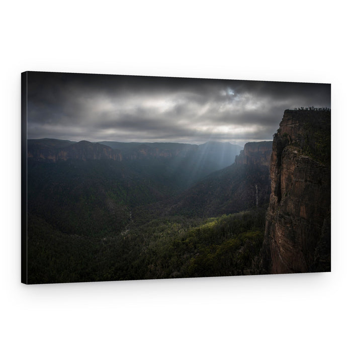 Dramatic Canyon Sunrays – Canvas Print