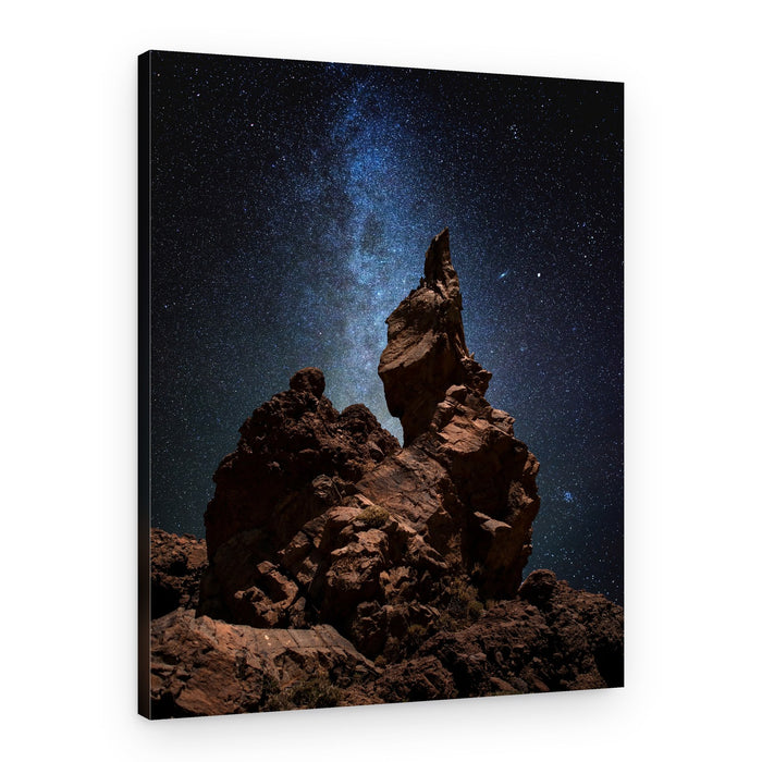 Milky Way Over Desert Rocks – Canvas Print