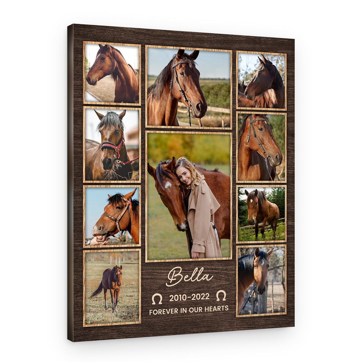 Forever In Our Hearts Custom Horse Photo Collage Canvas Print – Canvas Print