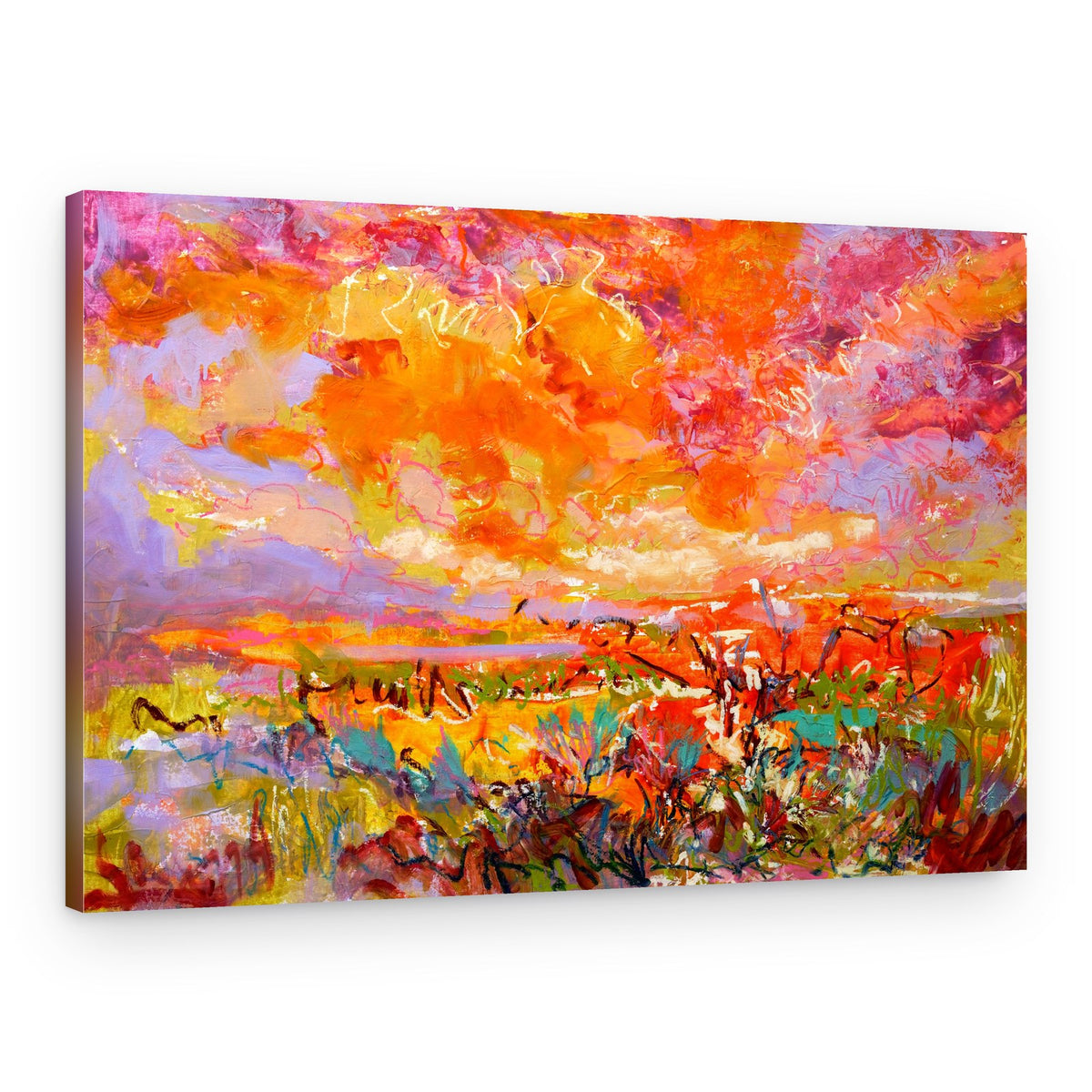 Fiery Sunset Fields – Canvas Print