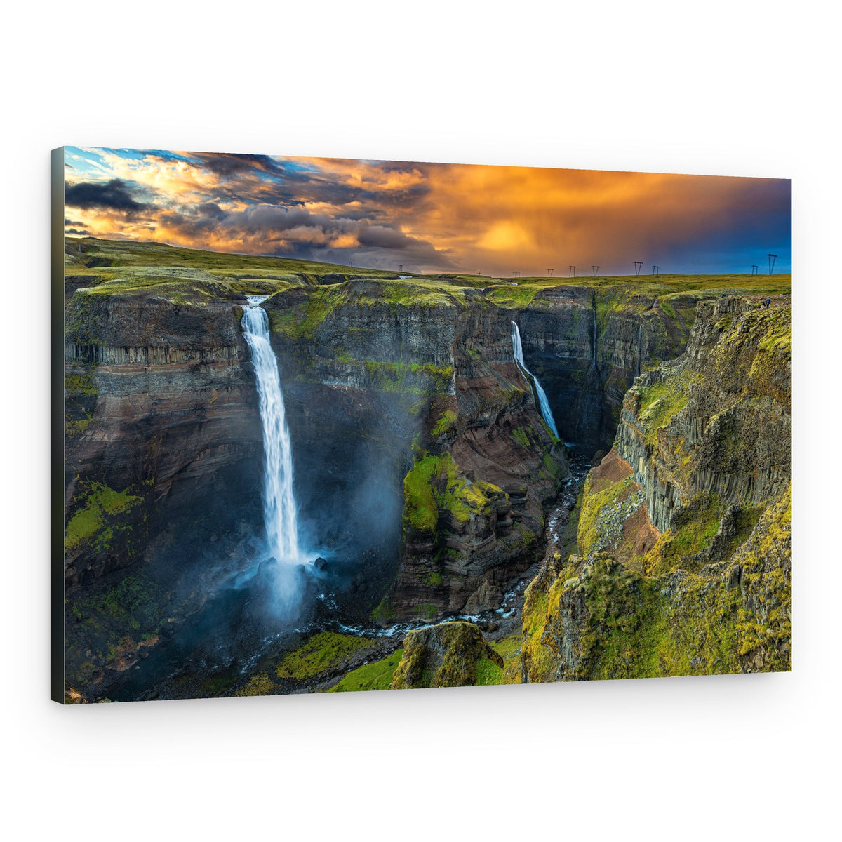 Dramatic Canyon Waterfalls – Canvas Print