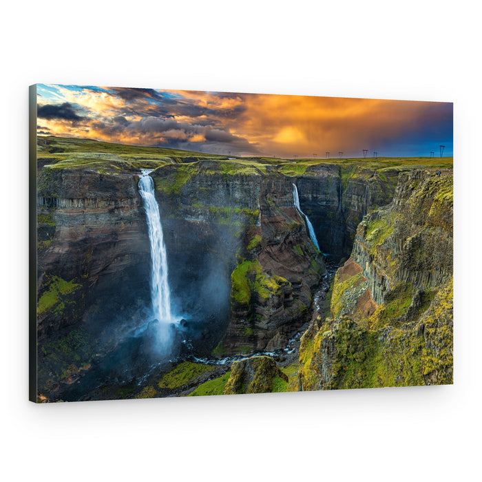 Dramatic Canyon Waterfalls – Canvas Print