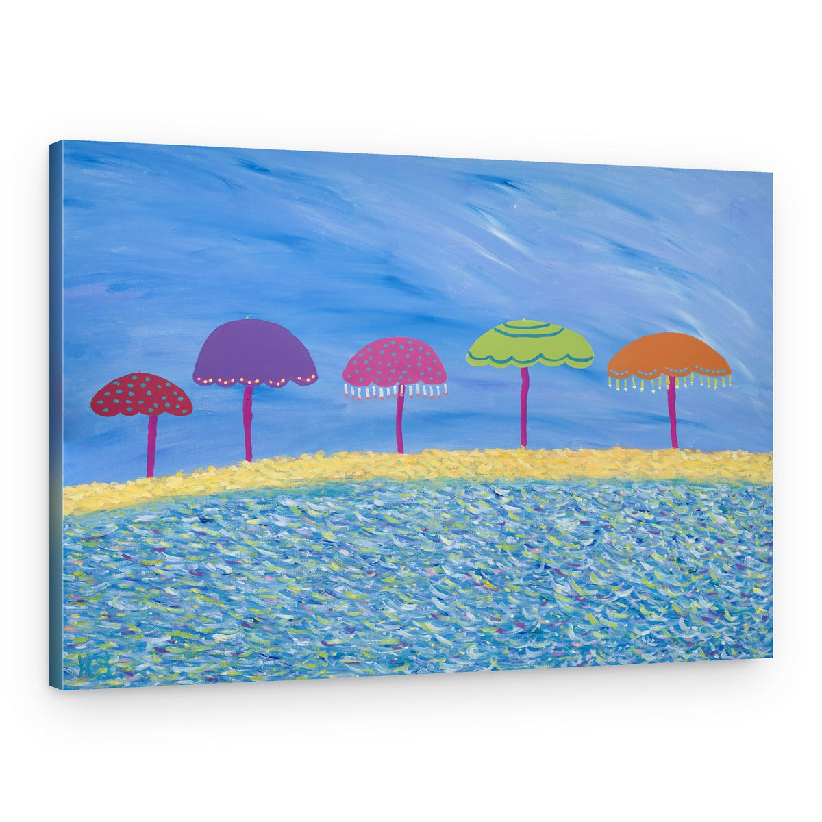 Colorful Beach Umbrellas – Canvas Print