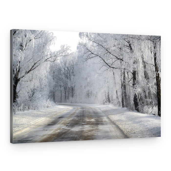 Frosty Winter Road – Canvas Print