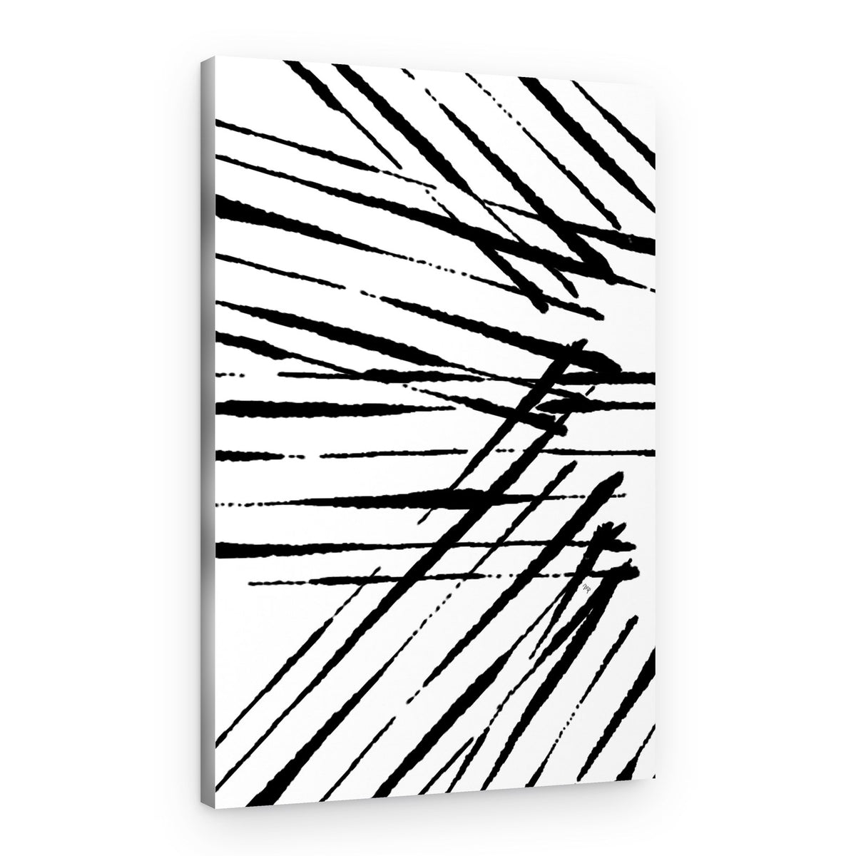 Dynamic Black Strokes – Canvas Print